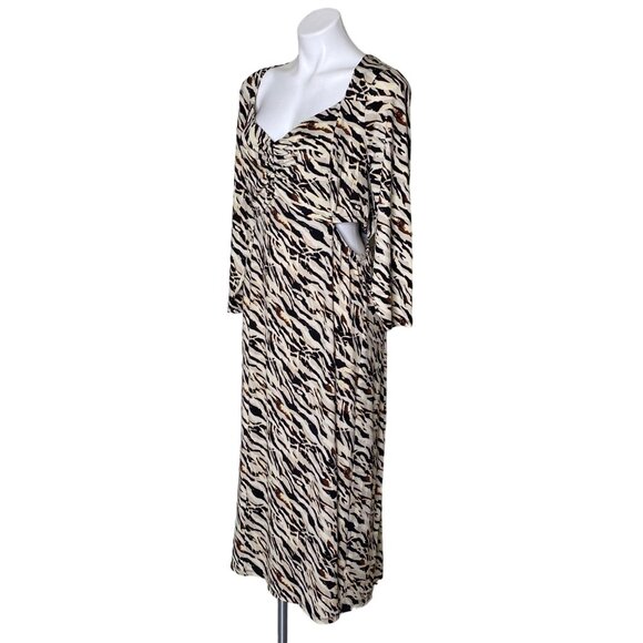 Torrid NWT $90 Side Cutout Knit Dress, Watercolor Zebra Women's Size 0 (12) - Picture 9 of 13